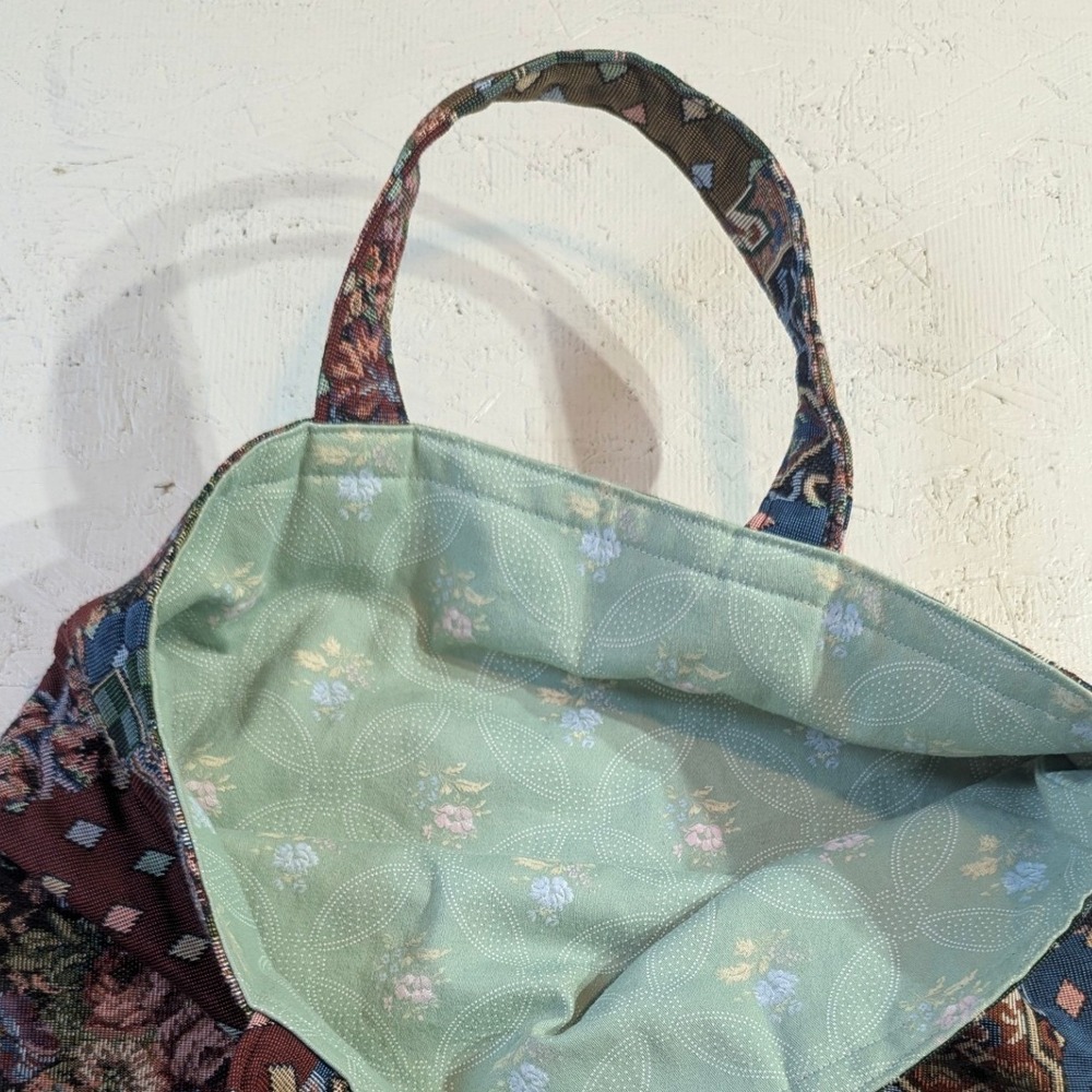 Patchwork Tote Bag Tapestry Floral Boho Shoulder Bag - Picture 8 of 8